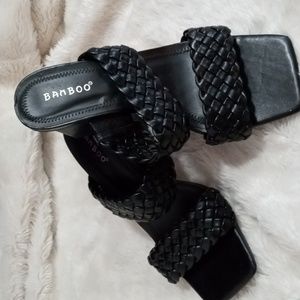 Size 8 Women 's Bamboo High Heel braided Sandals